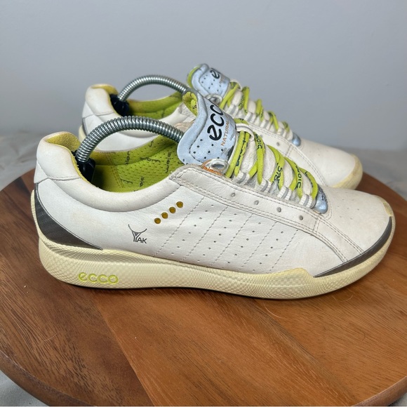 Ecco Shoes Ecco Golf Shoes White Yellow Biom Hybrid Yak Leather